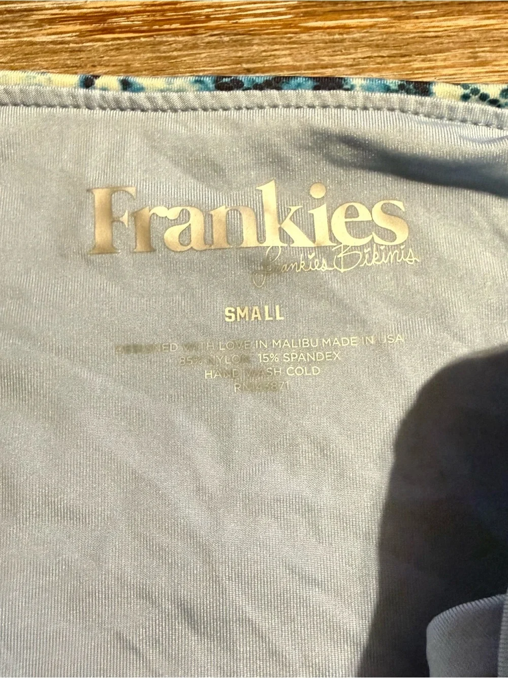 NEW Frankies Bikinis Juju High Waist Bottom Blue Snakeskin